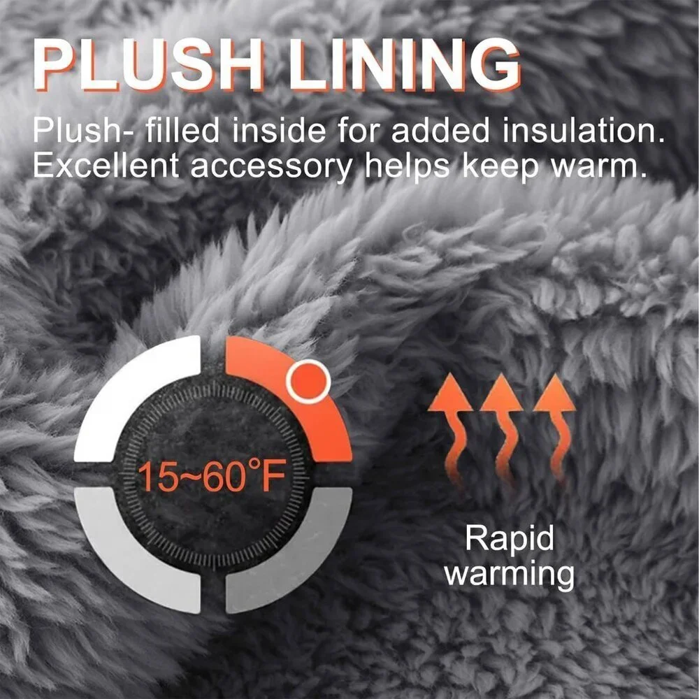 Women's Dark Gray Winter Warm Imported Fleece Lining Cozy Wool Knit Thick Gloves